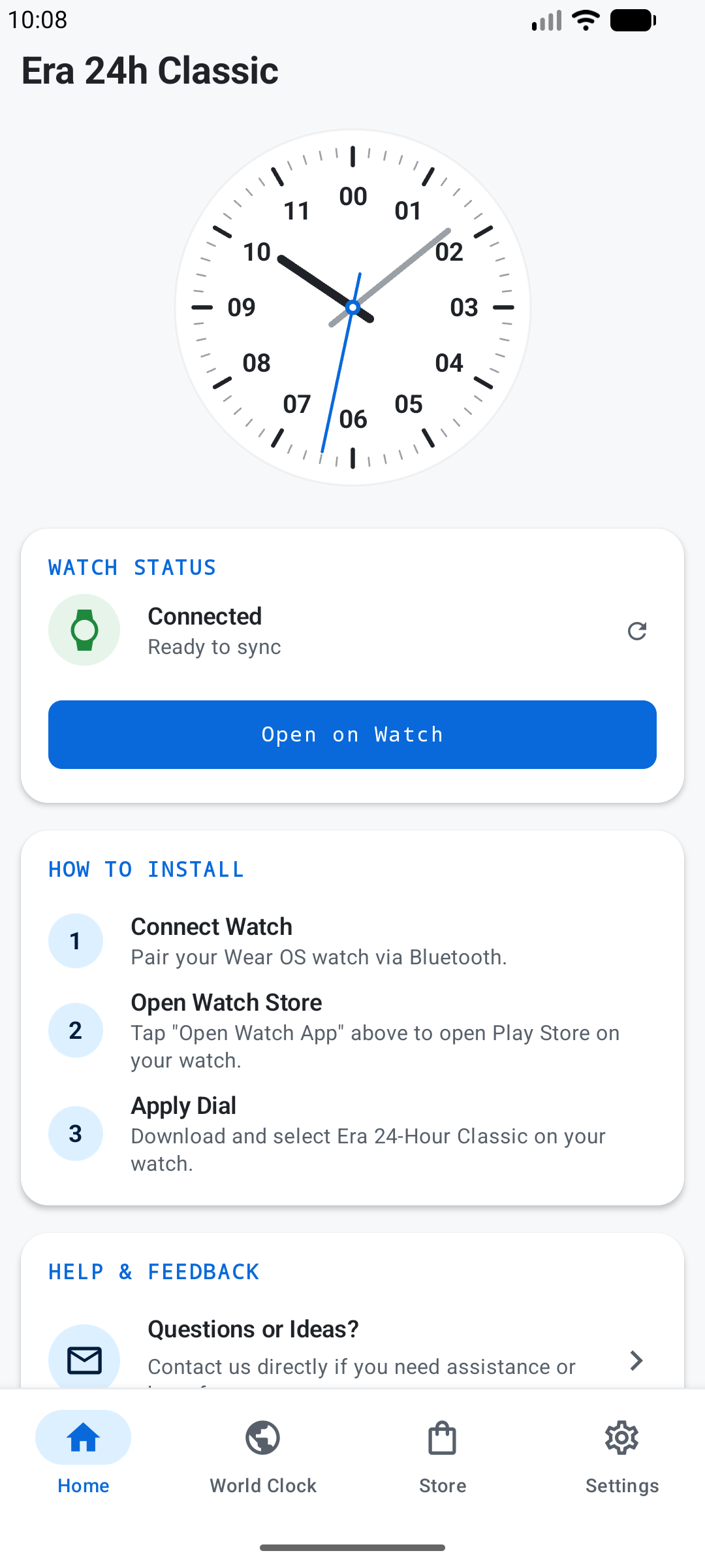 Era 24 Hour Classic companion app showing the Smart Dial